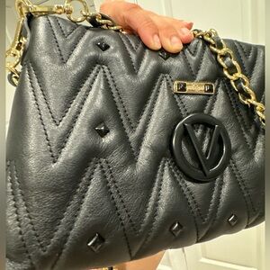 Valentino Black medium studded crossbody